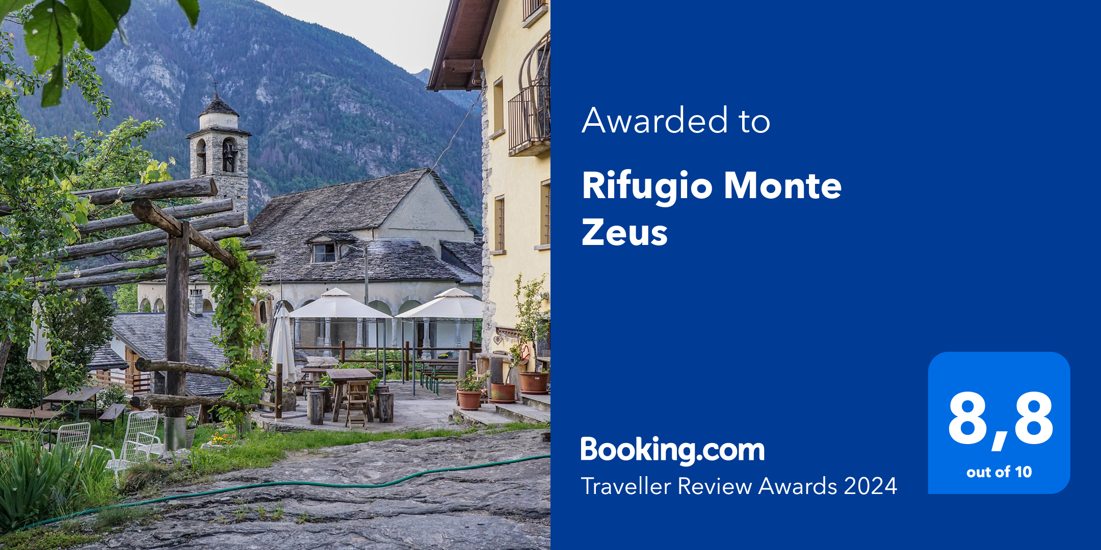 Per il quarto anno Monte Zeus ha vinto il Traveller Review Awards di Booking.com